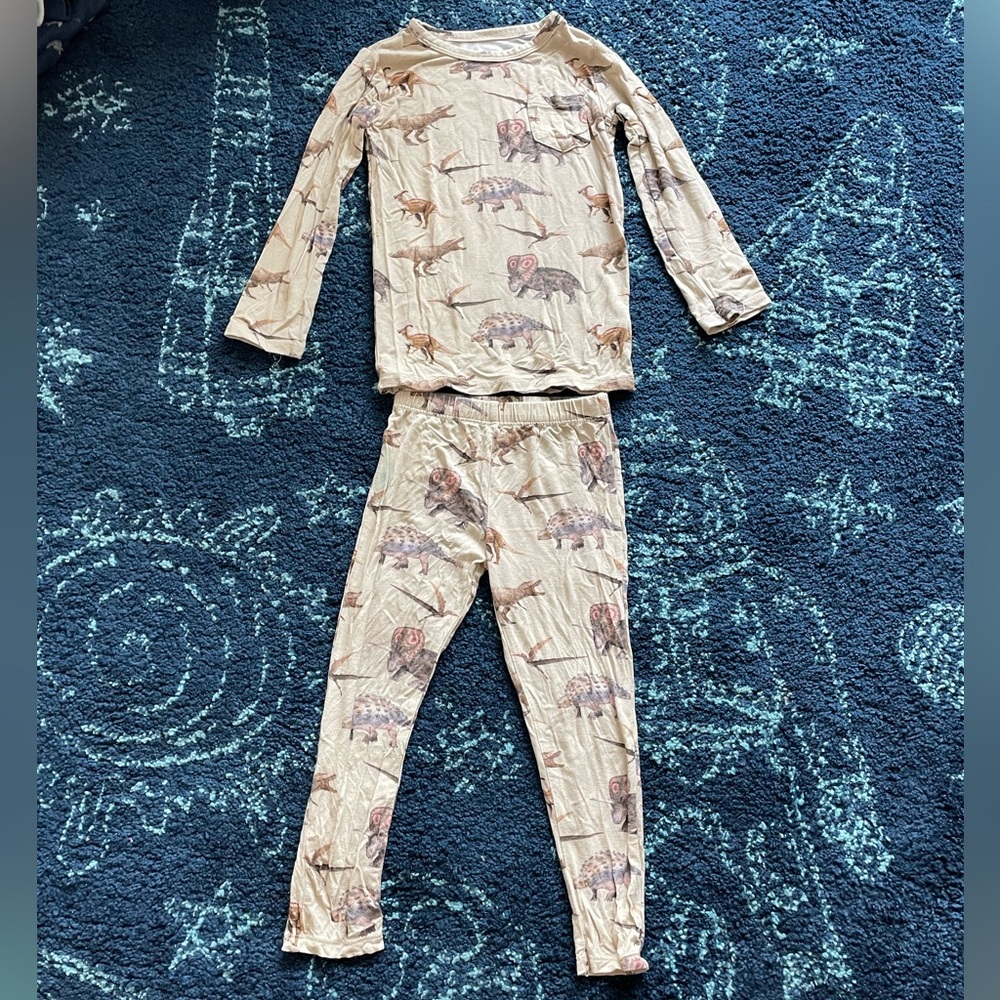 Posh Peanut Dinosaur Long Sleeve and Long Pants Pajamas